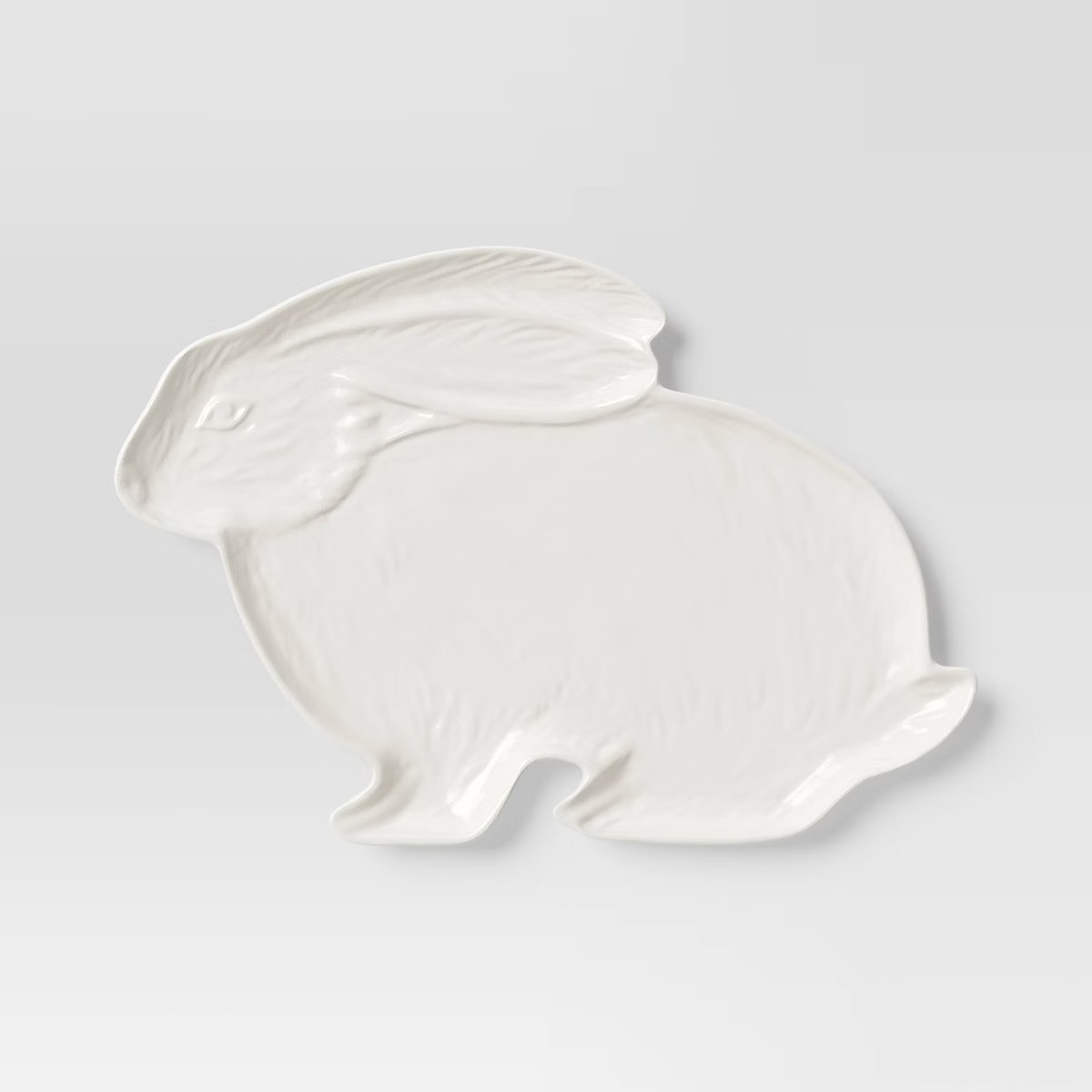 11.5"x16.25" Stoneware Figural Bunny Serving Platter - Threshold™ | Target