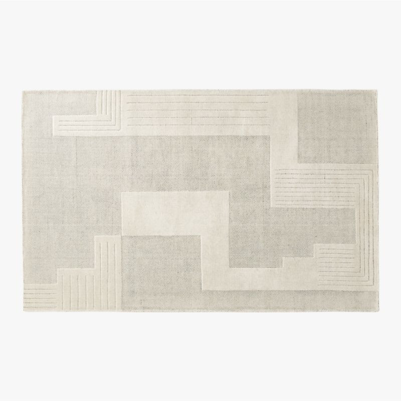 Larso Modern White Wool Area Rug 5'x8' + Reviews | CB2 | CB2
