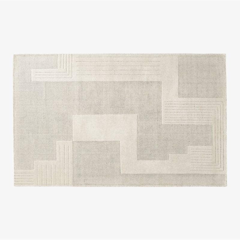 Larso Modern White Wool Area Rug 5'x8' | CB2 | CB2