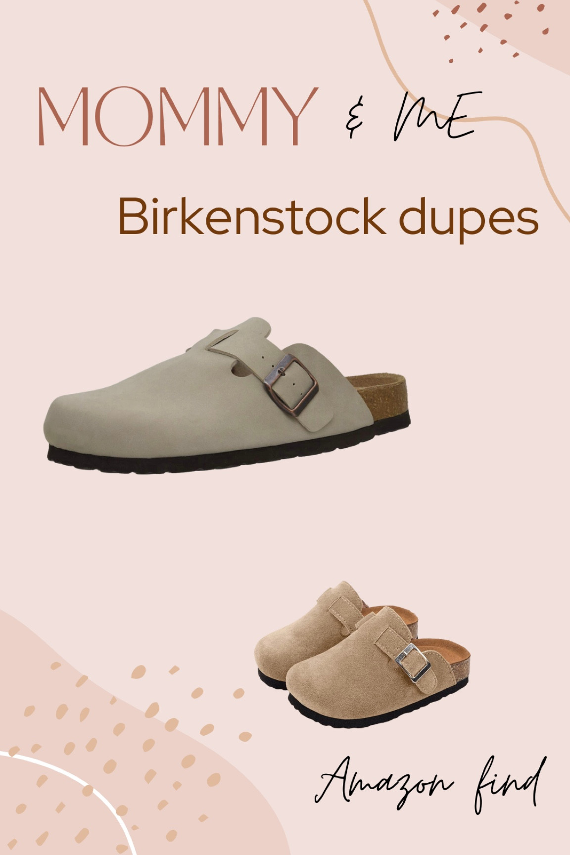 Mommy and me Birkenstock dupes, birk clog dupes. For mom and toddler! Amazon find birks knockoff! Save vs splurge under $50!! 🤍🤎 

#LTKshoecrush #LTKkids #LTKfamily