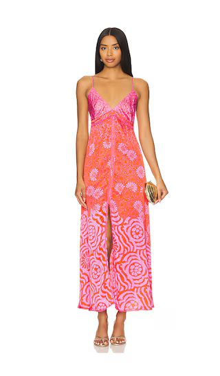 Denise Midi Dress in Pink Daisy | Revolve Clothing (Global)