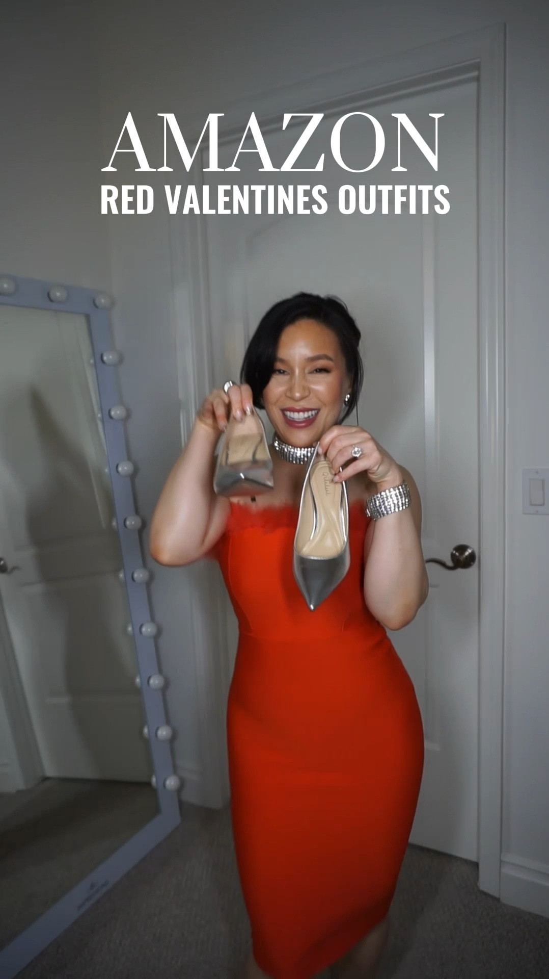 Some red outfits inspo ❣️ (save this for inspo) Which one is your fave: 1️⃣, 2️⃣, 3️⃣, or 4️⃣? Vote below ⬇️

Red is my FAVE color to wear lately, and these outfits are purrrfect for Valentine’s Day whether you’re boo’ed up or just hanging with your besties.

✔️ OUTFIT 1:
Red dress with feather trim: SIZE SMALL (this dress fits snug and sucks you in like shapewear with a good amount of stretch
Shoes: RUN HALF SIZE LARGE

✔️ OUTFIT 2:
Red dress with rhinestone hearts: SIZE SMALL (this dress is a perfect dupe for a dress revolve sells for almost $600! Order soon to get in time for Valentine’s Day)
Shoes: TRUE TO SIZE

✔️ OUTFIT 3:
Red Matching Suit Set: SIZE SMALL
Shoes: TRUE TO SIZE

✔️ OUTFIT 4: 
Bodycon Midi Dress: SIZE SMALL
Boots: TRUE TO SIZE (also linked a very similar pair that I own in silver) 

✅ Follow for more affordable fashion, daily outfit ideas, and petite styling tips 💃✨

#outfitinspo #outfitidea #ootd #valentinesoutfit
affordable clothes, red outfit ideas, valentines outfits

#LTKFindsUnder100 #LTKShoeCrush #LTKFindsUnder50