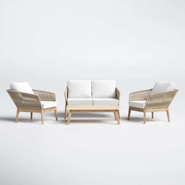 Bowery 4 Piece Sofa Seating Group with Cushions | Wayfair North America