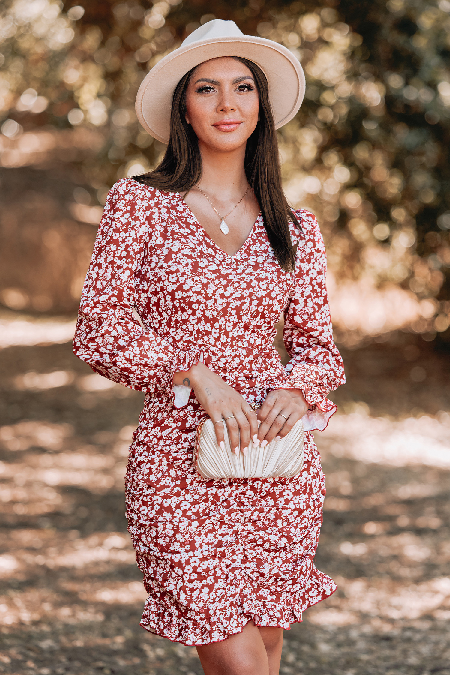 Ditsy Floral Ruched Mini DressNew | Cupshe US