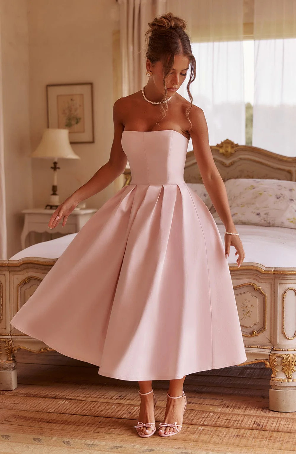 Edith Midi Dress - Blush | Babyboo (global)