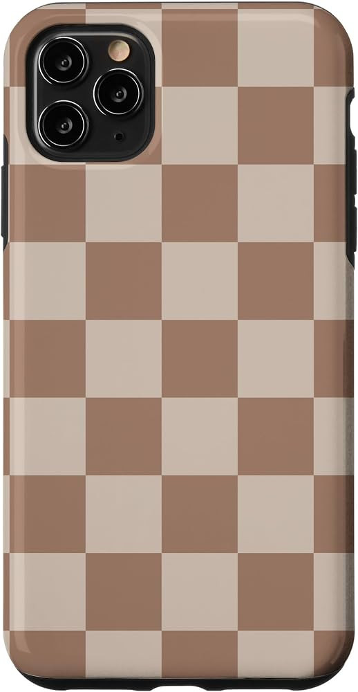 iPhone 11 Pro Max Brown Classic Checkered Big Checkerboard Case | Amazon (US)