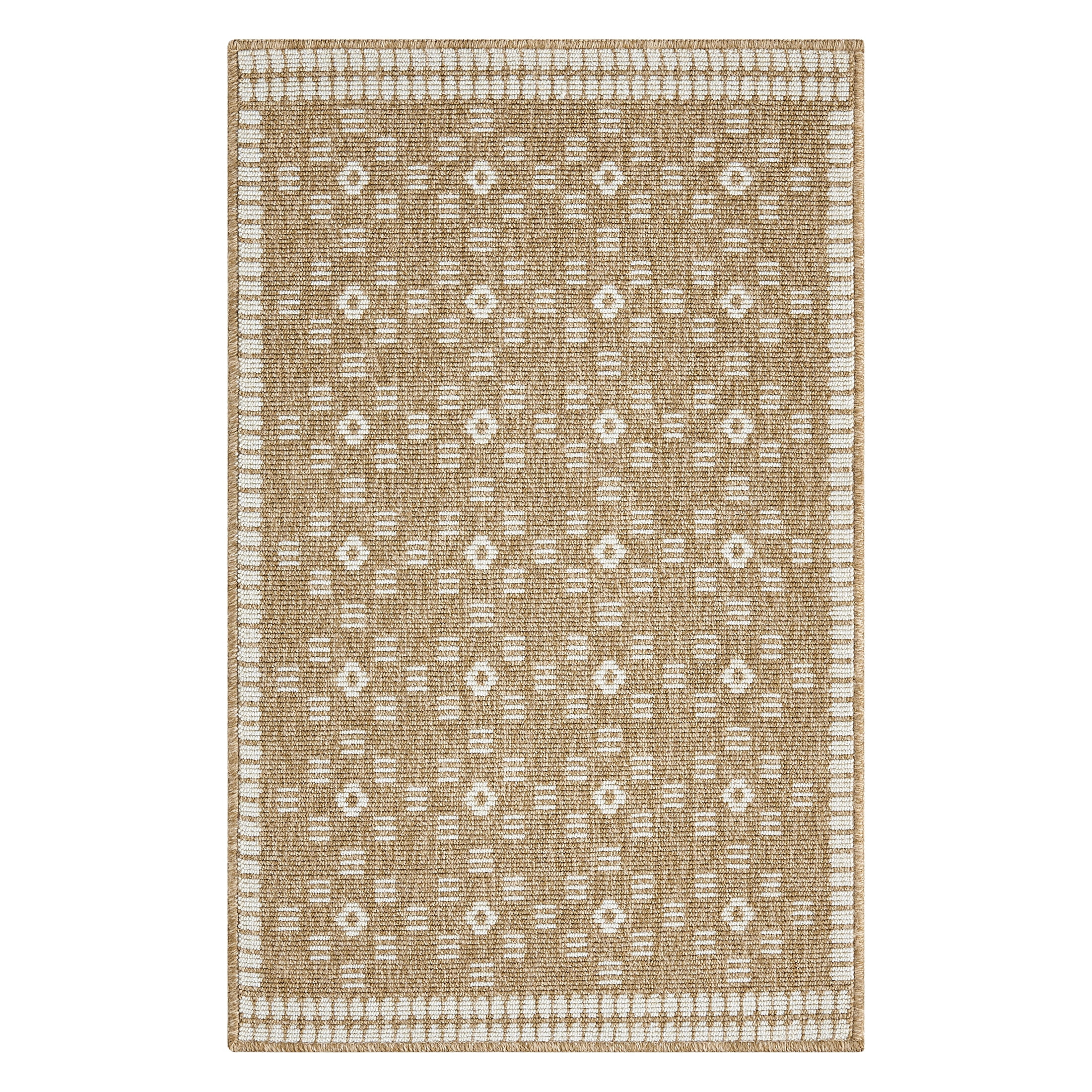 Better Homes & Gardens Taupe/Ivory Liz Crafted Geo Indoor Area Rug, 30" x 46" | Walmart (US)