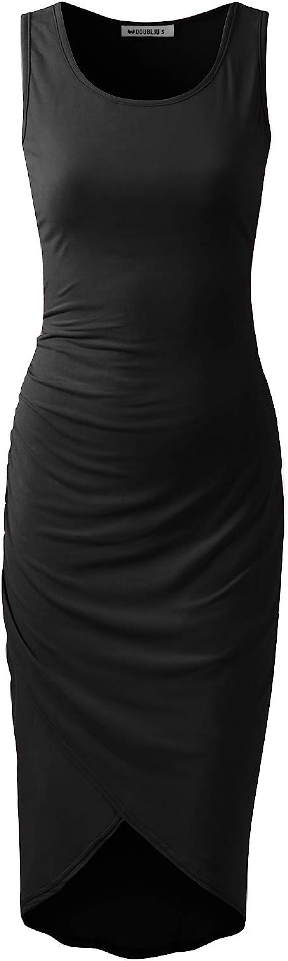 Doublju Stretchy Fitted Tulip Hem Tank Dress for Women with Plus Size (Made in USA) | Amazon (US)