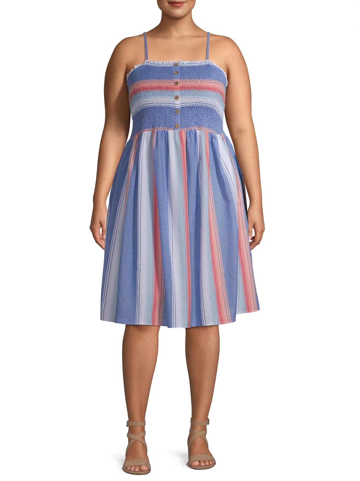 Romantic Gypsy Women's Plus Size Smocked Midi Dress | Walmart (US)