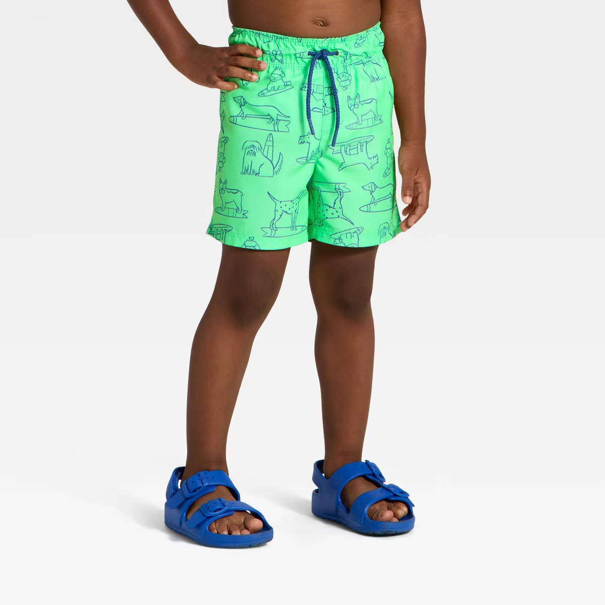 Toddler Boys' Skateboarding Dogs Swim Trunks - Cat & Jack™ Bright Green | Target
