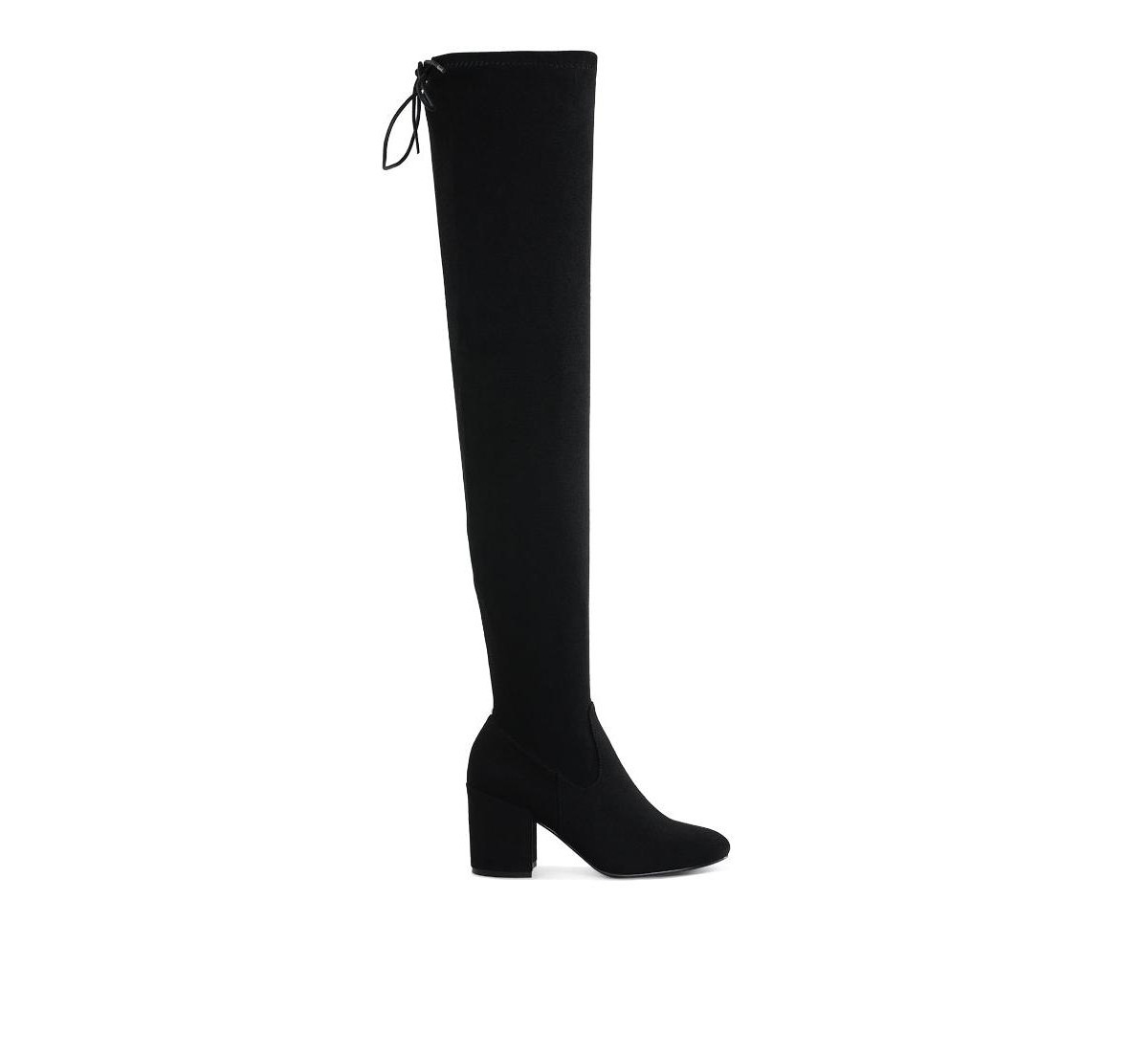 Liama Minimal Drawstring Detail Knee-High Boots - Black | Macy's