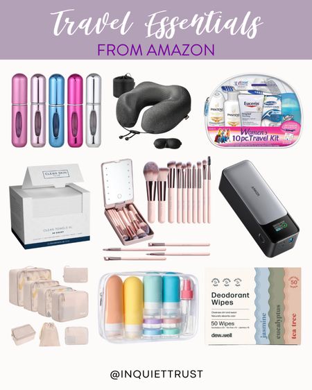 Check out these travel essentials from Amazon for your next vacation trip: packing cubes, neck pillow, portable power bank, disposable towel, and more!    
#travelmusthaves #packingtips #affordablefinds #jetsetter

#LTKTravel #LTKStyleTip #LTKFindsUnder100