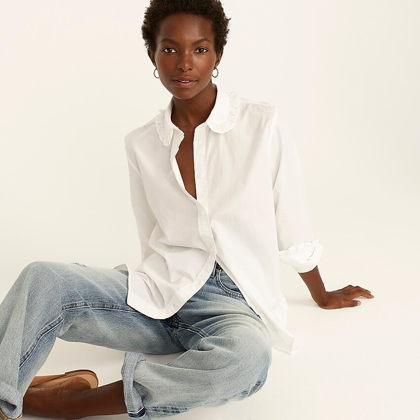 Classic-fit ruffle-collar shirt | J. Crew US