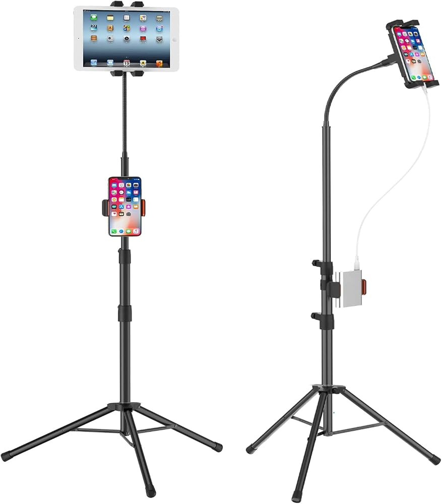 Tripod Stand for Ipad,Gooseneck 65-inch Floor Stand for Tablet,Floor Stand for iPad Tripod with 3... | Amazon (US)