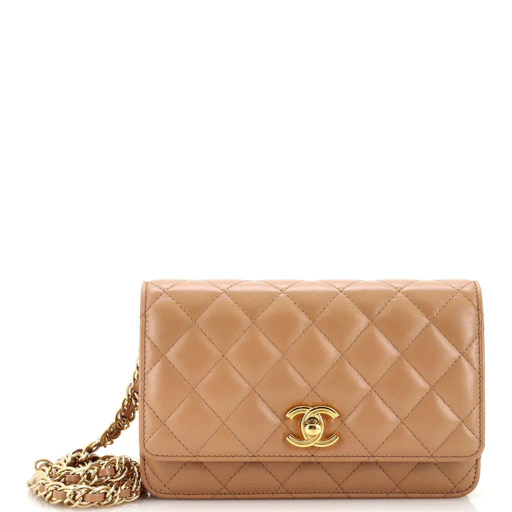 CC Turnlock Wallet on Chain Quilted Lambskin | Rebag