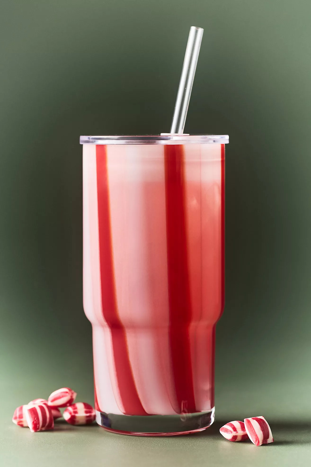 The Ribbon Stripe Glass Tumbler with Lid | Anthropologie (US)