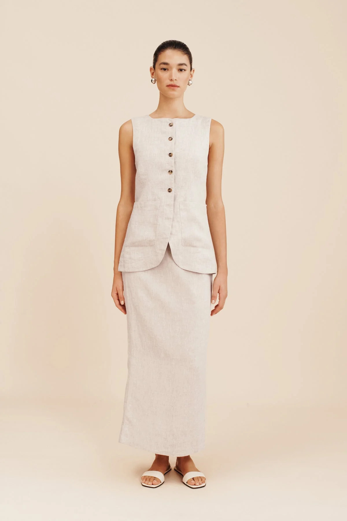 EMMA PENCIL SKIRT - NATURAL | POSSE (US)