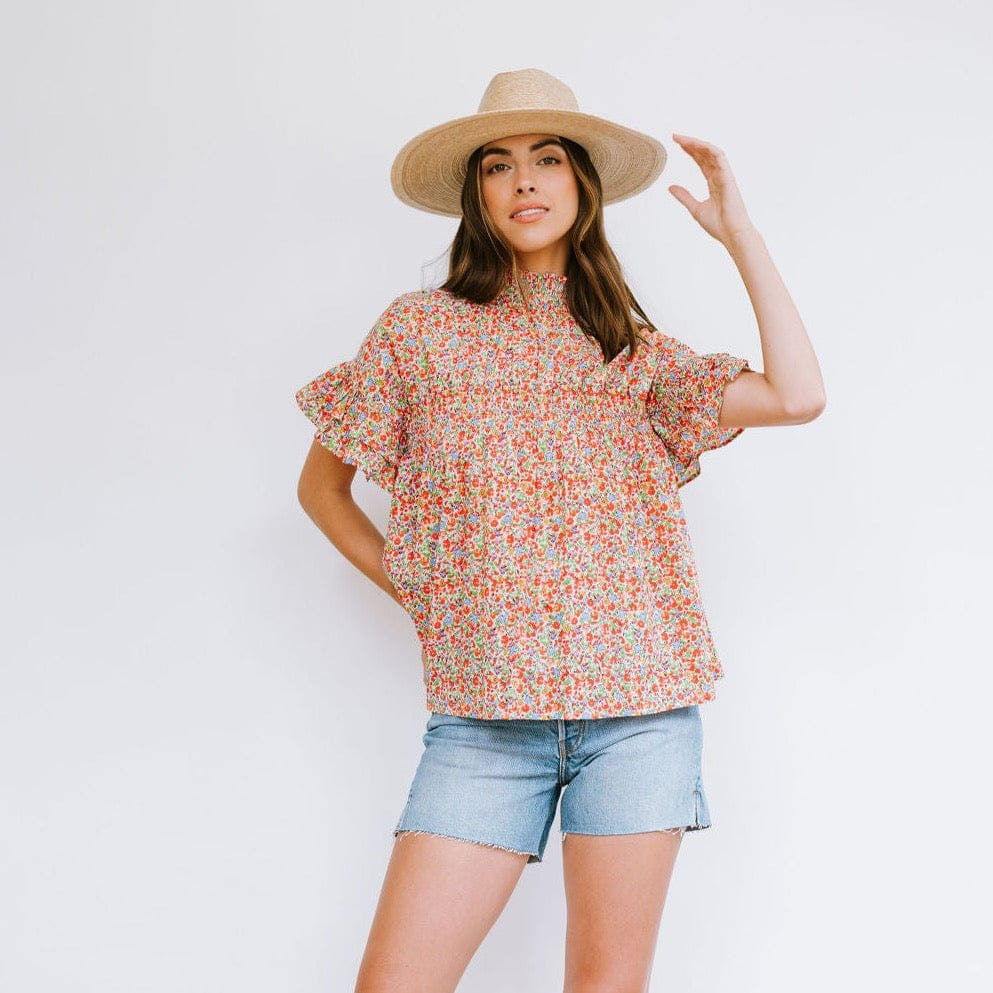 Caroline Flower Flutter Top | Sunshine Tienda