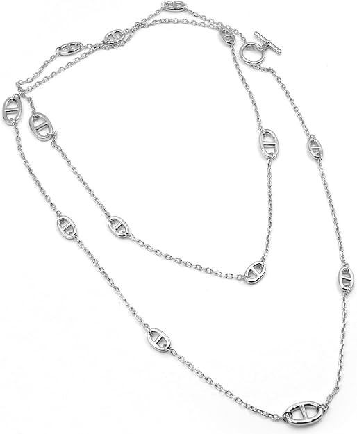 Pig Nose Necklace for Women, Electroplated Adjustable 47" (120cm) | Layered Necklace, Hypoallerge... | Amazon (US)
