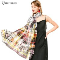 Large Exotic Graffiti Shawl Oversized Scarf Festival Colorful Summer Scarf Silk Feeling Printed Gift For Her Loop | Etsy (US)