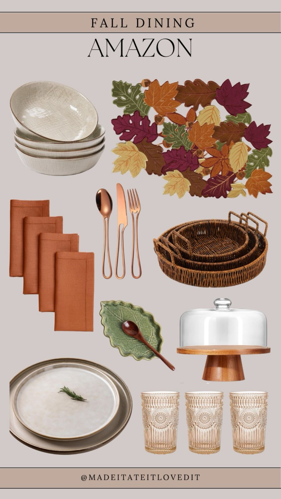 Elevate your fall dining experience with beautiful pieces from Amazon. From cozy table settings to autumn-inspired serveware, create a warm and inviting atmosphere for every meal this season.

 #FallDining #AmazonFinds #TableSetting #AutumnVibes #SeasonalDining #CozyMeals #HomeEntertaining

#LTKHome #LTKSeasonal