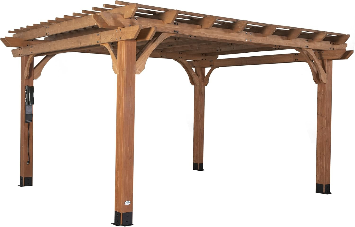 Backyard Discovery Beaumont 14' x 12' Traditional Cedar Wood Pergola Kit with Trellis Roof, All-S... | Amazon (US)