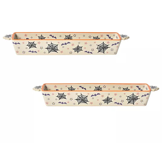 Temp-tations Seasonal Set of (2) Cracker Trays with Handles - QVC.com | QVC