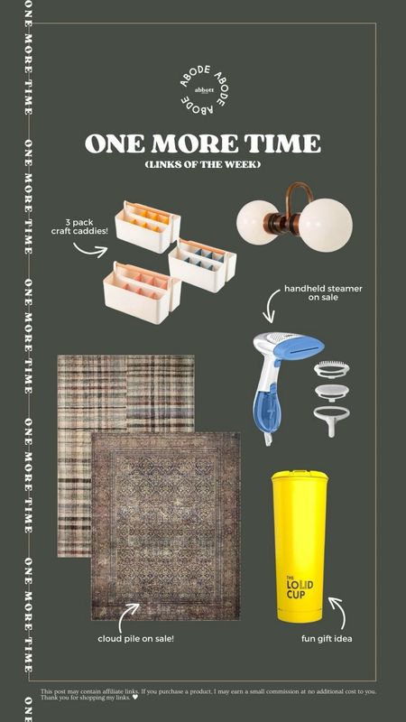 Links from the last week: craft caddy for supplies organization, our new bathroom lights, cloud pile rugs on sale, handheld steamer on sale and a great gift idea for a sports fan or parent!

#LTKhome #LTKkids #LTKfamily