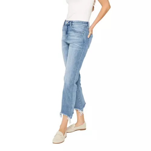 Women's Mica Denim Raw Hem Cropped Straight Jeans | Scheels Sports