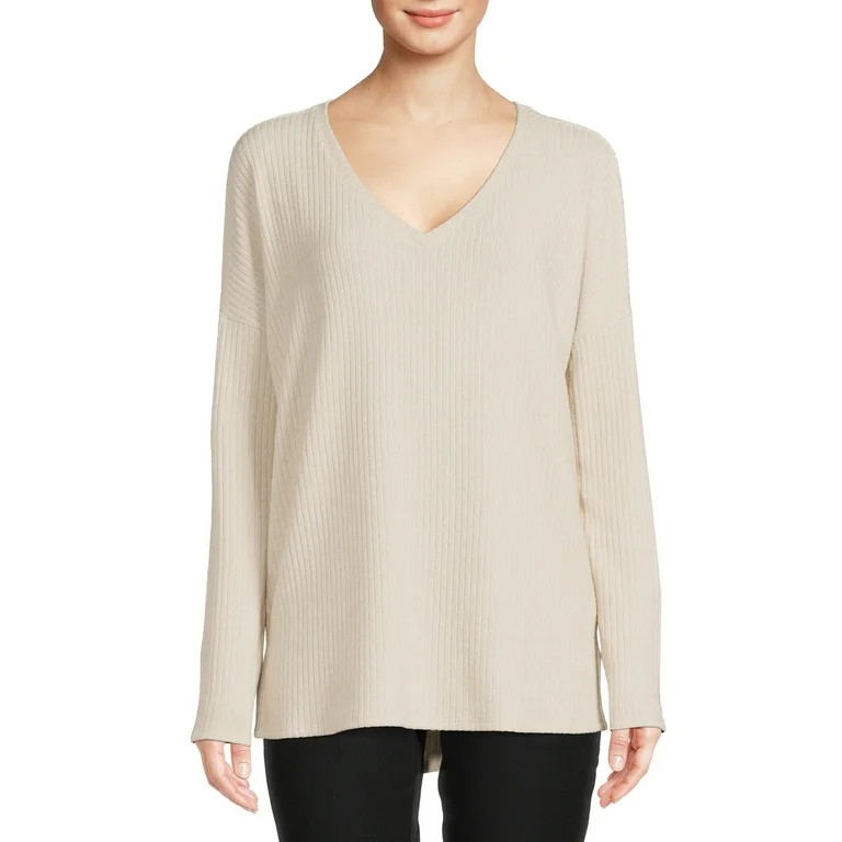 Time and Tru Women's Ribbed Tunic Top | Walmart (US)