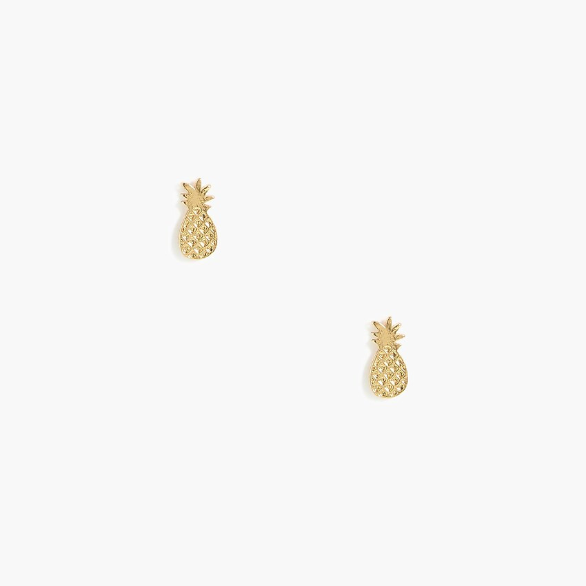 Gold pineapple stud earrings | J.Crew Factory