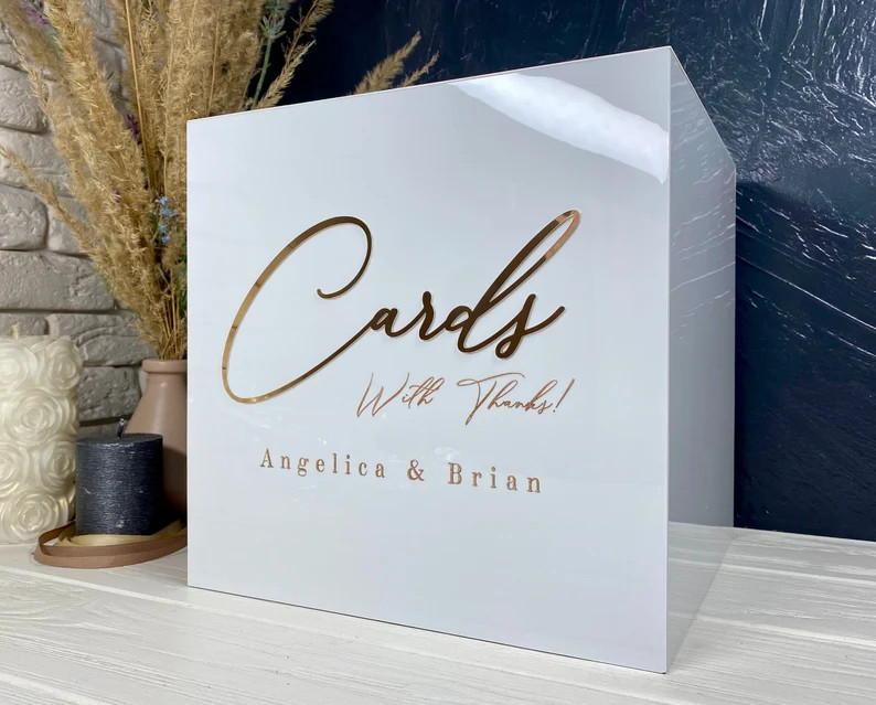 Wedding Card Box, Acrylic Card Box, Wedding Card Box With Lock, Personalized Card Box, Custom Env... | Etsy (US)