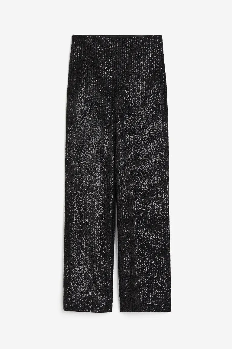 Sequined Pants - Black - Ladies | H&M US | H&M (US + CA)