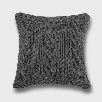 20"x20" Oversize Chunky Sweater Knit Square Throw Pillow - Evergrace | Target