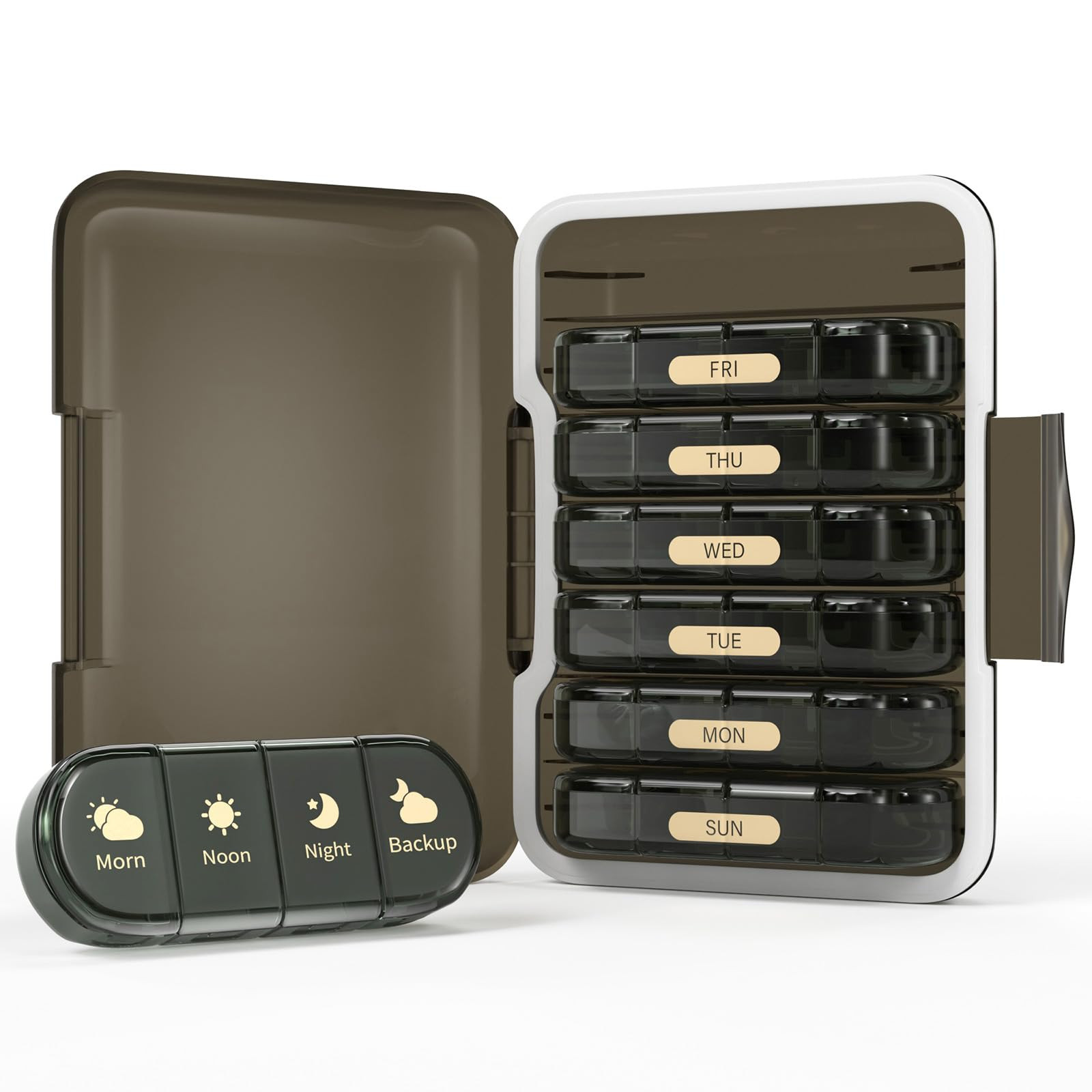 Weekly Pill Organizer 4 Times a Day, 7 Day Pill Box 4X, Portable for Travel Pill Case for Pills/V... | Amazon (US)
