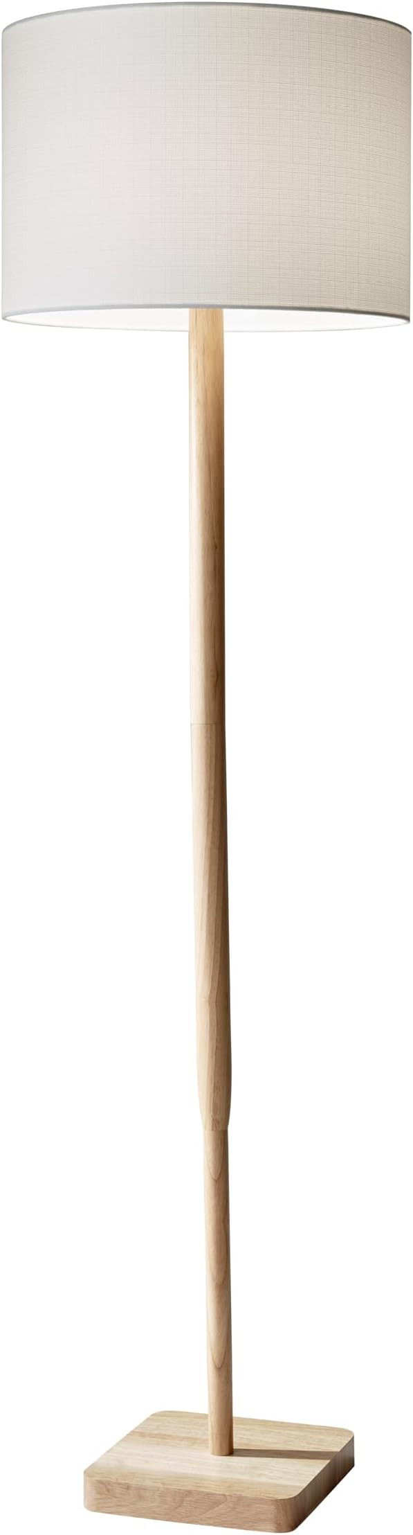 Adesso Floor Lamp with Natural Rubberwood Base and White Linen Lampshade – 3-Way Adjustable Bri... | Amazon (US)