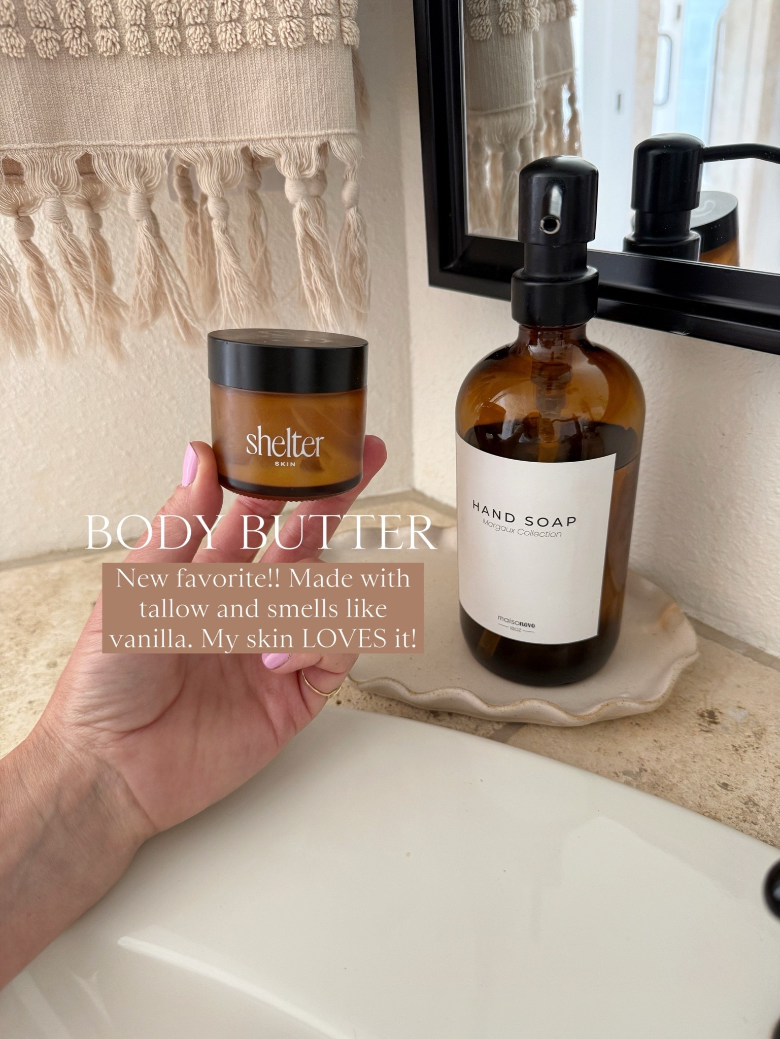 🧈 Body Butter – Deeply nourishing w/ tallow, whipped texture that melts into skin and lasts all day.

Non-toxic beauty
Bathroom

#LTKselfcare #LTKBeauty
