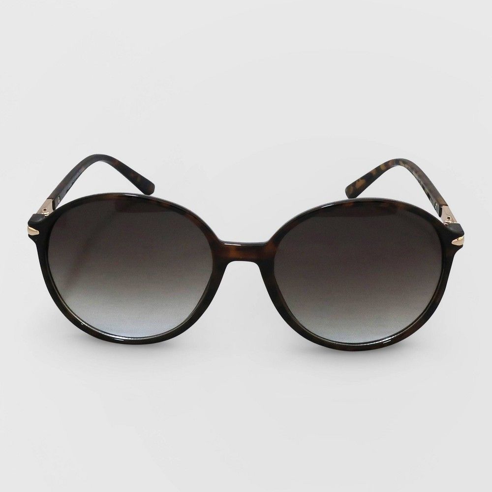 Women's Round Plastic Metal Combo Round Sunglasses - A New Day Brown | Target