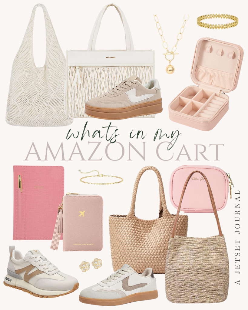 I am now ready to share what’s in my Amazon Cart this week! The lineup is made of Somiliss patchwork walking sneakers with a matching Aphoraeny straw-woven shoulder bag. I also included a pair of cute flower pearl stud earrings for a touch of chic detail. Can’t forget this compact Extrei Gent mini makeup bag with an LED mirror, which is another fantastic find that is currently taking over social media feeds!

#LTKSeasonal #LTKSaleAlert #LTKTravel
 

 