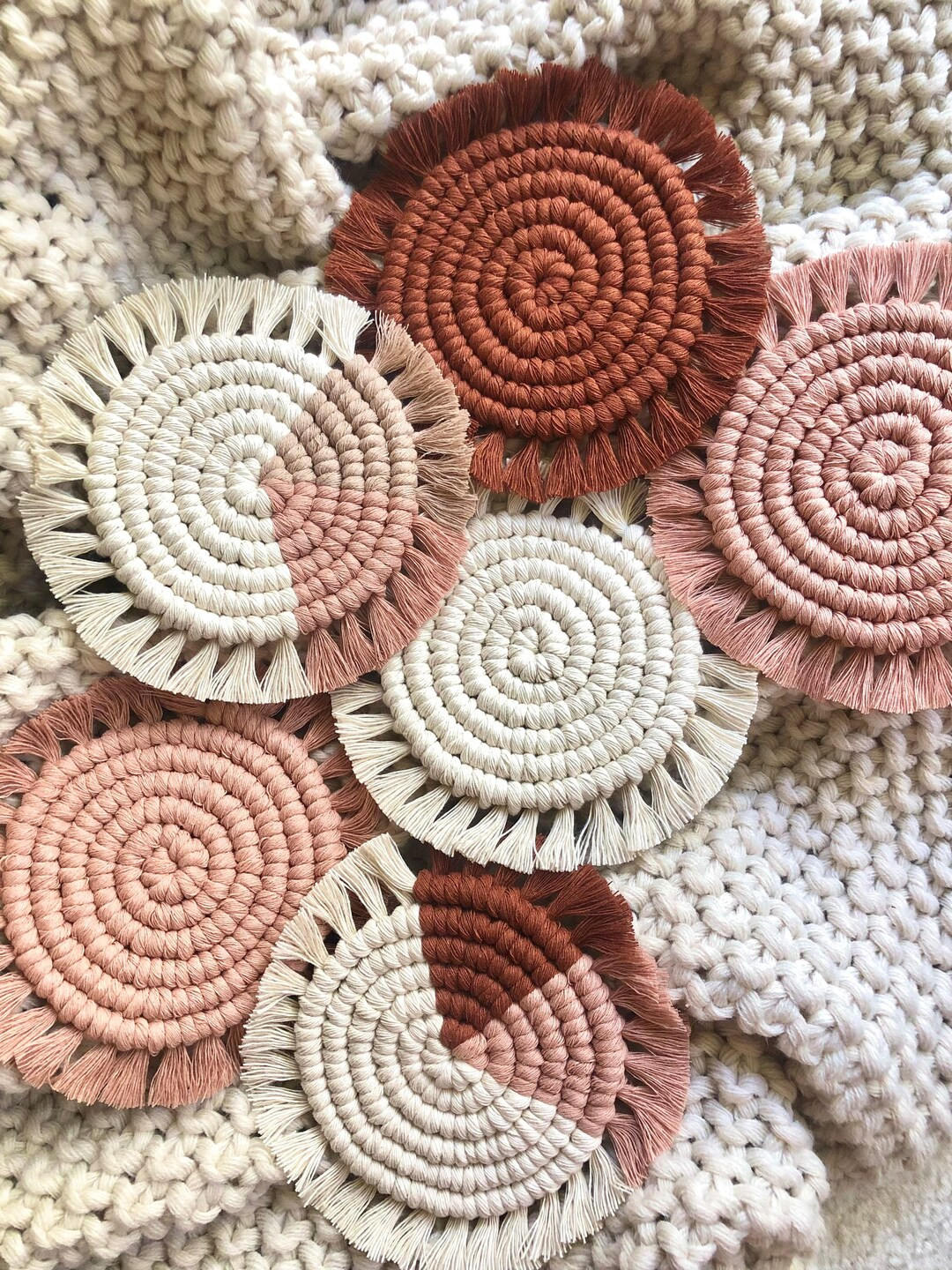 Set of 4 Macrame Coasters - Etsy | Etsy (US)