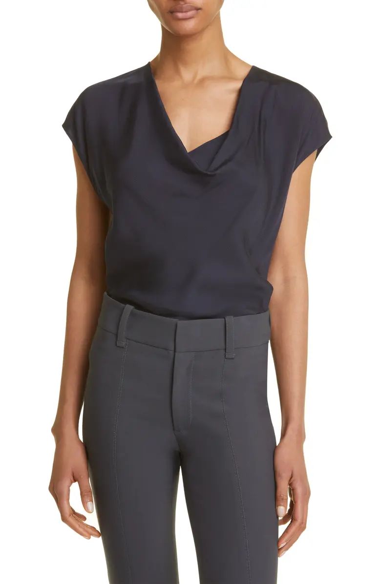 Cowl Neck Cap Sleeve Silk Blend Blouse | Nordstrom