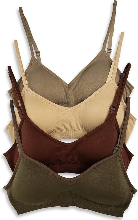 Kalon Women’s 4 Pack Demi Padded Bralette Wireless Comfortable Bra | Amazon (US)
