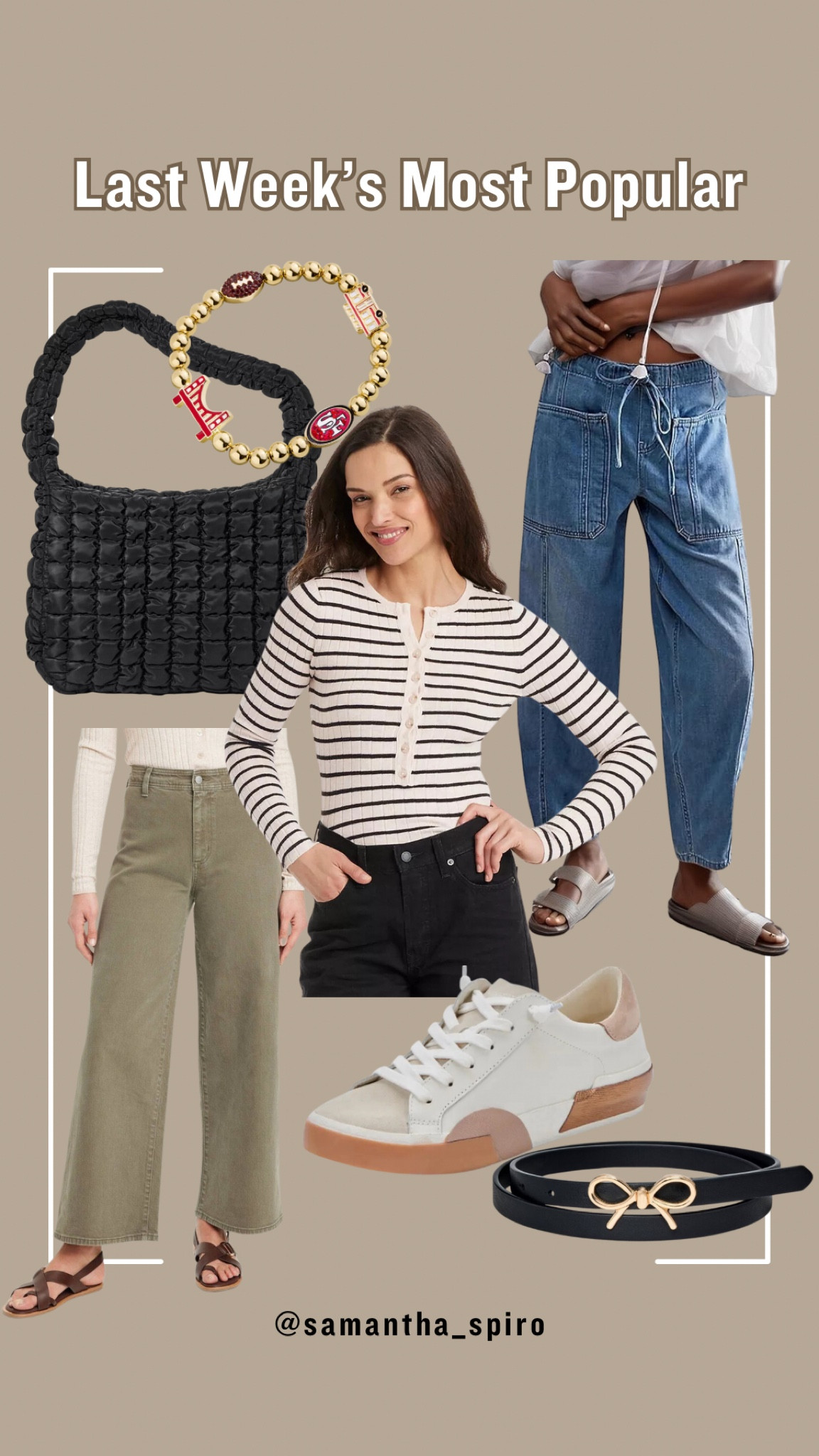 Your favorite from last week. The elastic waist in the barrel jeans is forgiving but if between sizes go up one. Same for the sailor pants. The Henley shirt is tts  