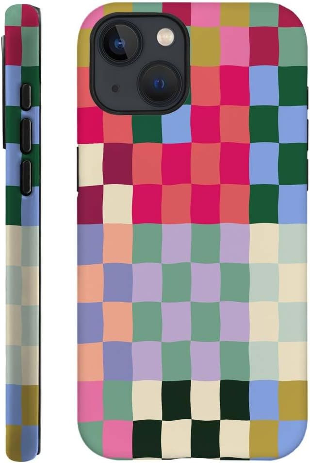 SEized Case Compatible with for iPhone 14,Colorful Checkerboard Phone Case for Girl Women Boy Men... | Amazon (US)