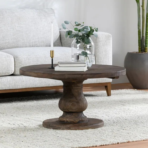 Carolina Reclaimed Wood Round Coffee Table by Kosas Home - Bed Bath & Beyond - 11002590 | Bed Bath & Beyond