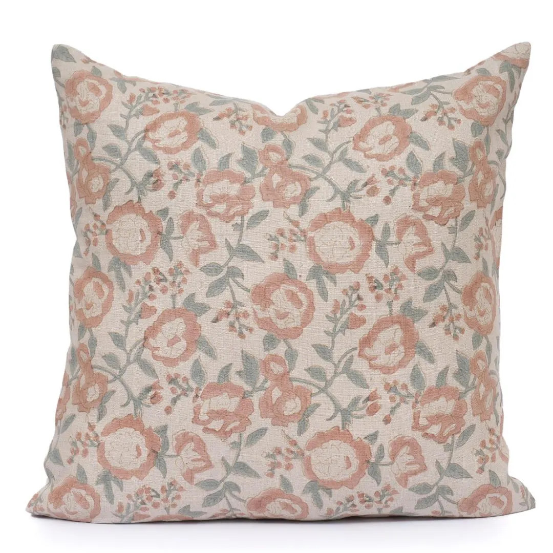 French Country Pillow Cover Floral Pillow Cover Spring Pillow Blush Pink Throw Pillow Farmhouse R... | Etsy (US)