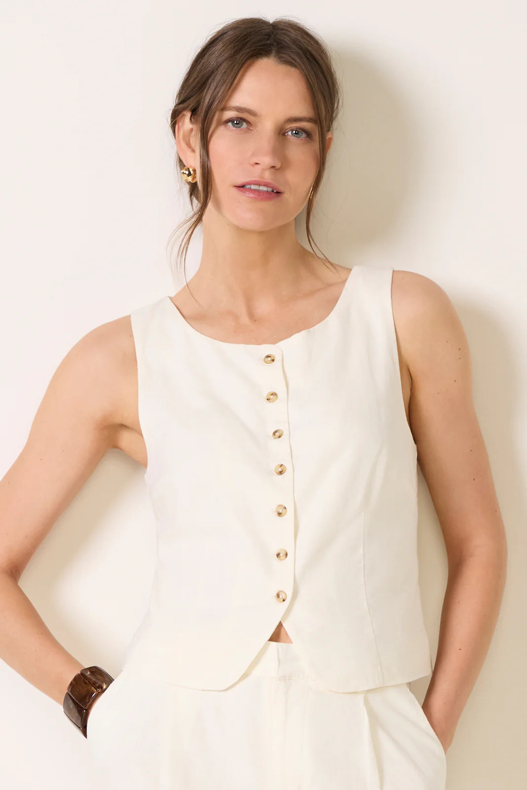 Roman Linen Vest | Evereve
