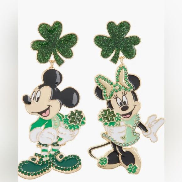 BaubleBar Mickey& Minnie St. Patrick’s Day Drop Earrings | Poshmark