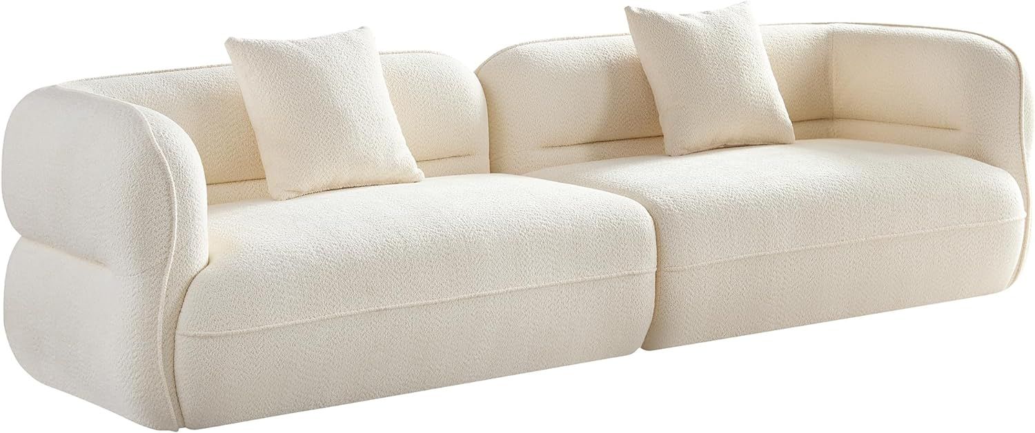 Camel Sofa,sectional Sofa, Durable Fabric, Solid Wood Frame, high Density Sponge Filler (White) | Amazon (US)