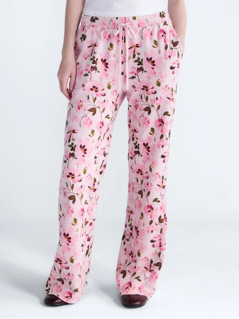 Scoop Women\u2019s and Women's Plus Mineral Washed Fleece Flare Leg Sweatpants, Sizes XS-4X | Walmart (US)